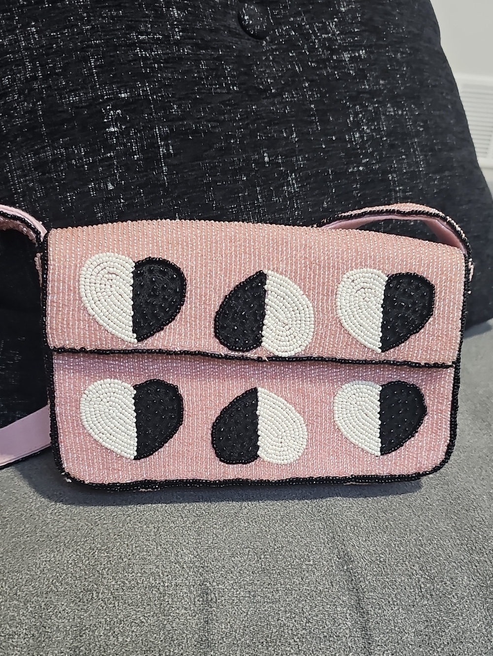NWT Anthropologie Purse Fiona Shoulder Bag Metallic Heart Edition Beaded - Picture 4 of 8